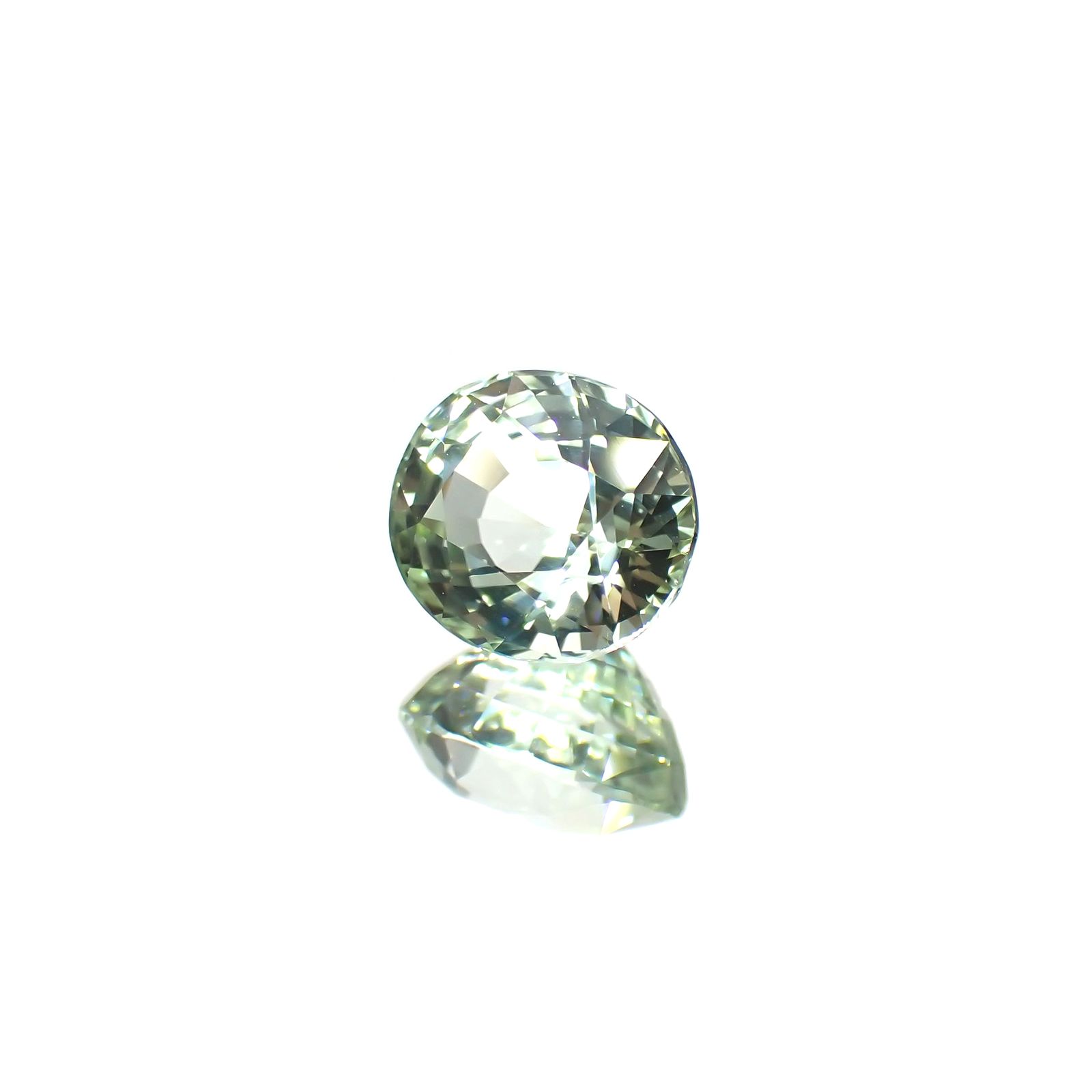 ミントトルマリン(宝石名ライトグリーン・トルマリン) ルワンダ産 1.788ct ソ付(彩珠)[210510003]7.6×6.7mm前後