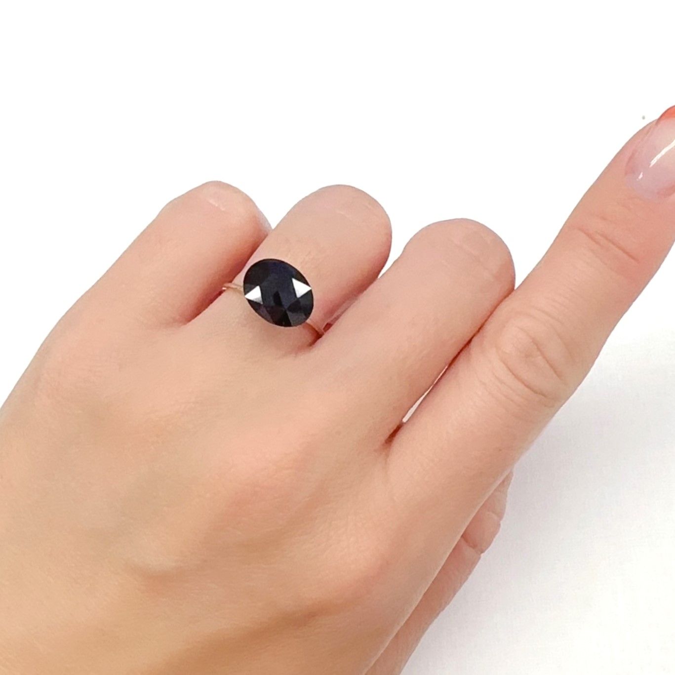 ◇カスタムローズカット◇モリオン チベット産 3.53ct[240427376]11.4x8.6mm前後