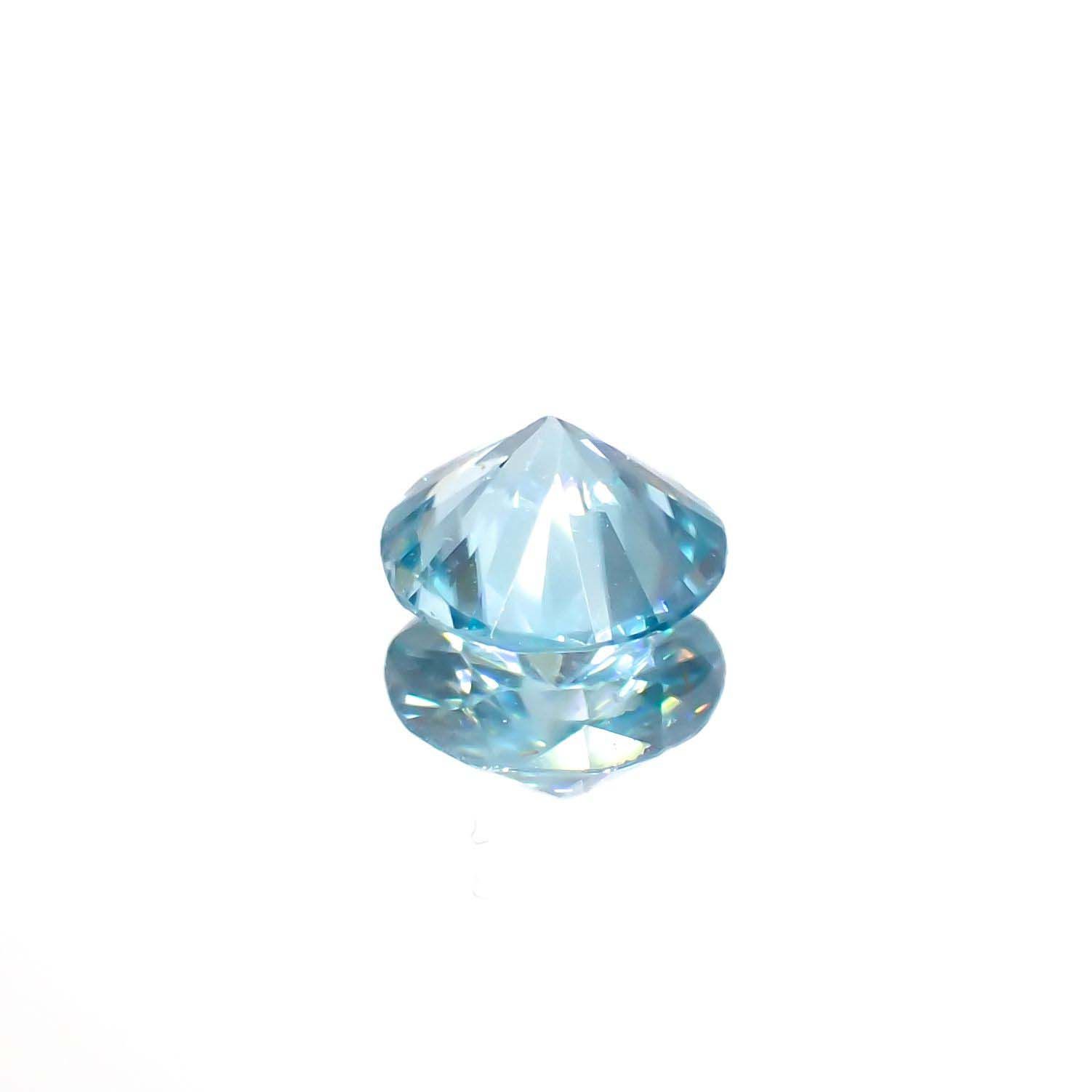 ブルージルコン(宝石名ジルコン)カンボジア産 0.98ct 識別済[220817503]6x5.9mm前後