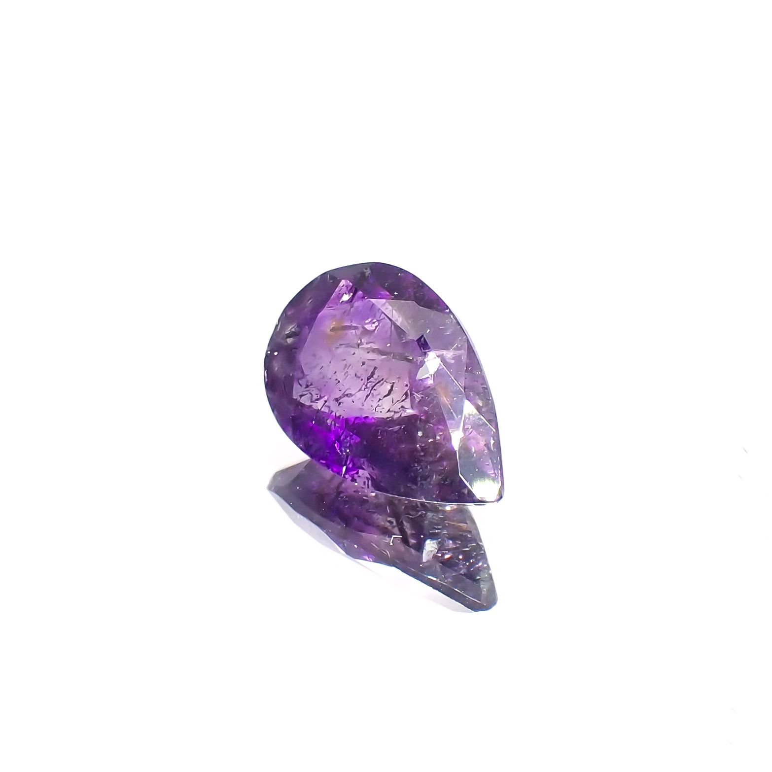 アメジストエレスチャル ナイジェリア産 4.42ct[230622439]14.8x9.5mm前後