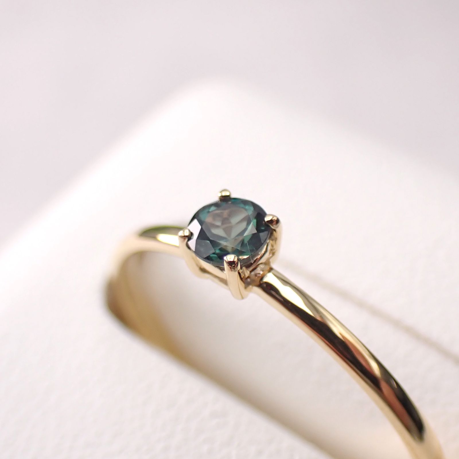 リング空枠：石留め▶アレキサンドライト（お客様製作例）