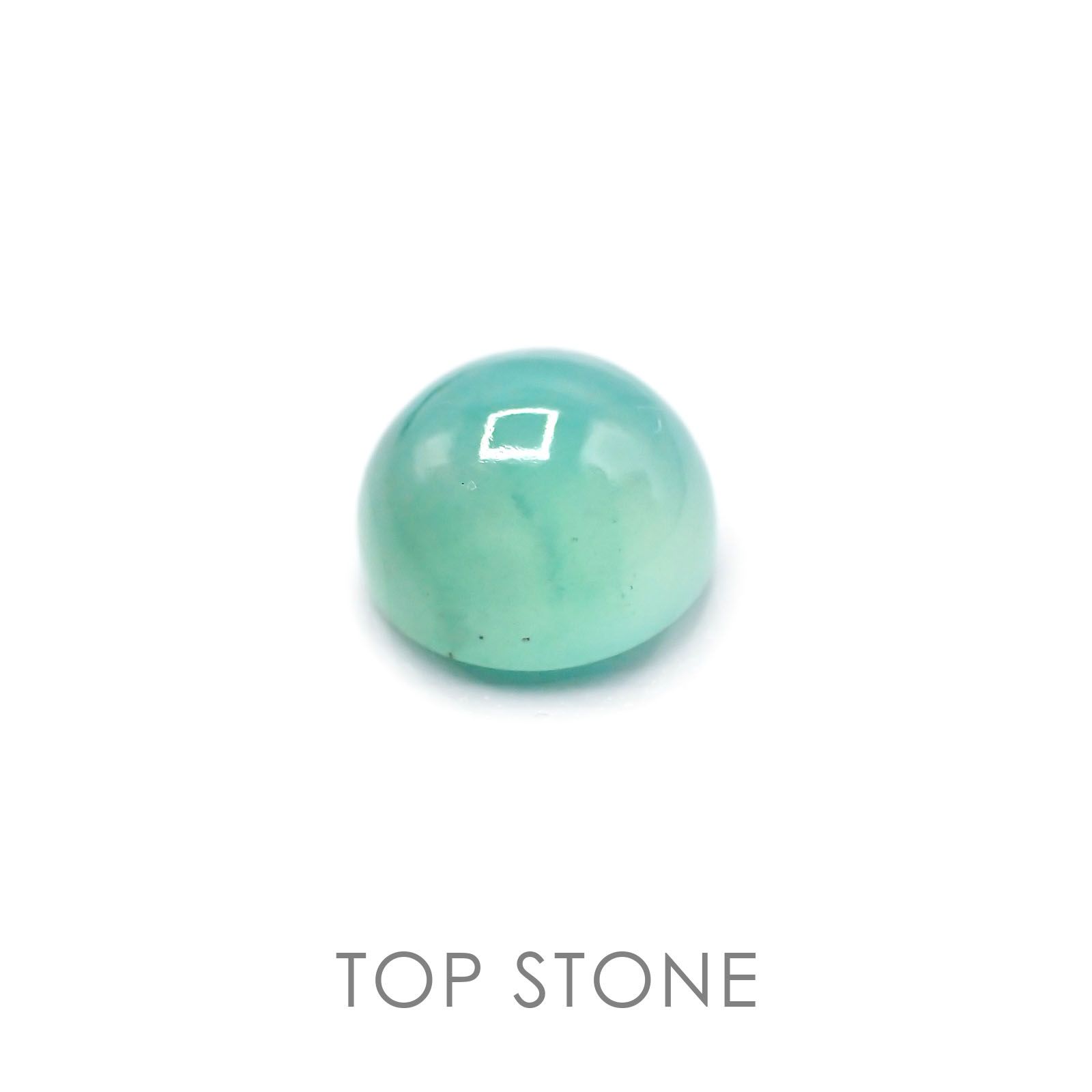 アクアプレーズ(宝石名ブルー グリーン・カルセドニー) 南アフリカ産 3.38ct 識別済[20106167]9.2×9.1mm前後