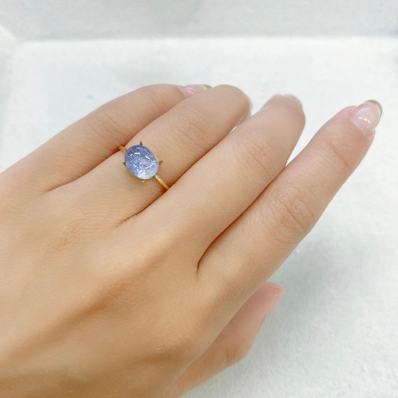 デュモルチェライトインクォーツ ブラジル産 ルース 2.07ct[210812224]8.7×6.9mm前後