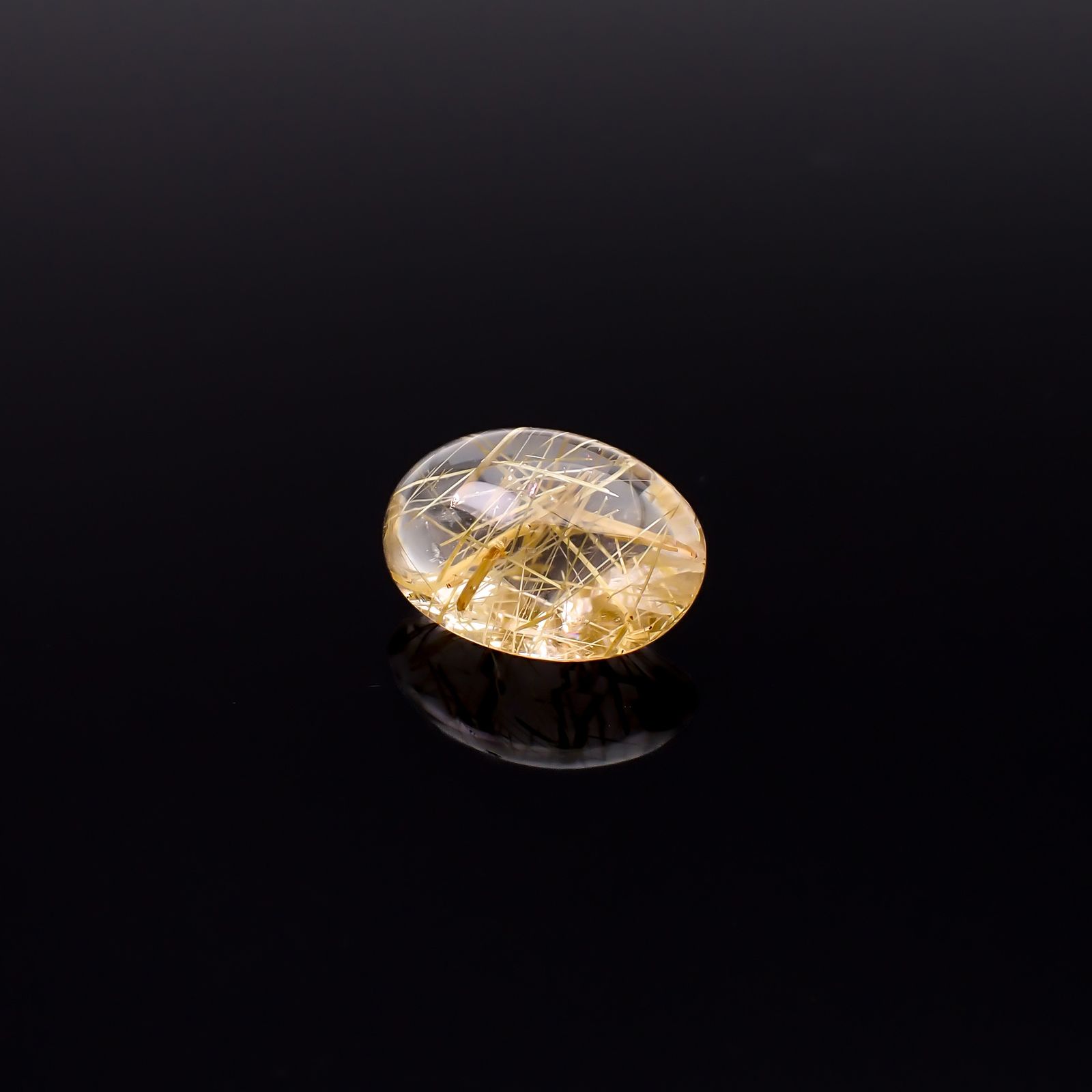 ◇バフトップカット◇ルチルクォーツ ブラジル産 6.69ct / 14x10mm前後 [260732404]