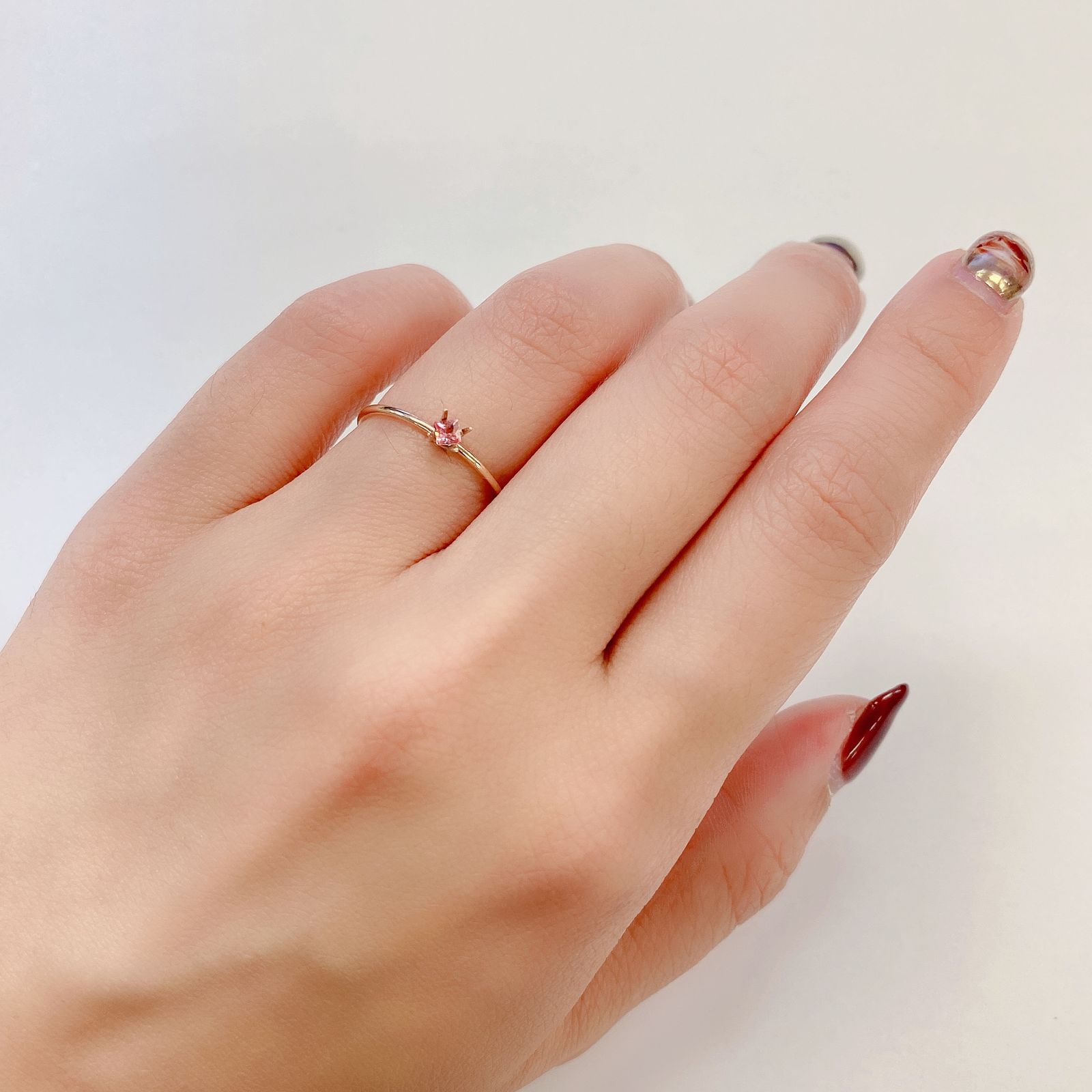 ◇プリンセスカット◇パパラチャサファイア(宝石名サファイア/別名パパラチャ・サファイア) スリランカ産 0.089ct ソ付(日独)[20117829]2.4×2.4mm前後