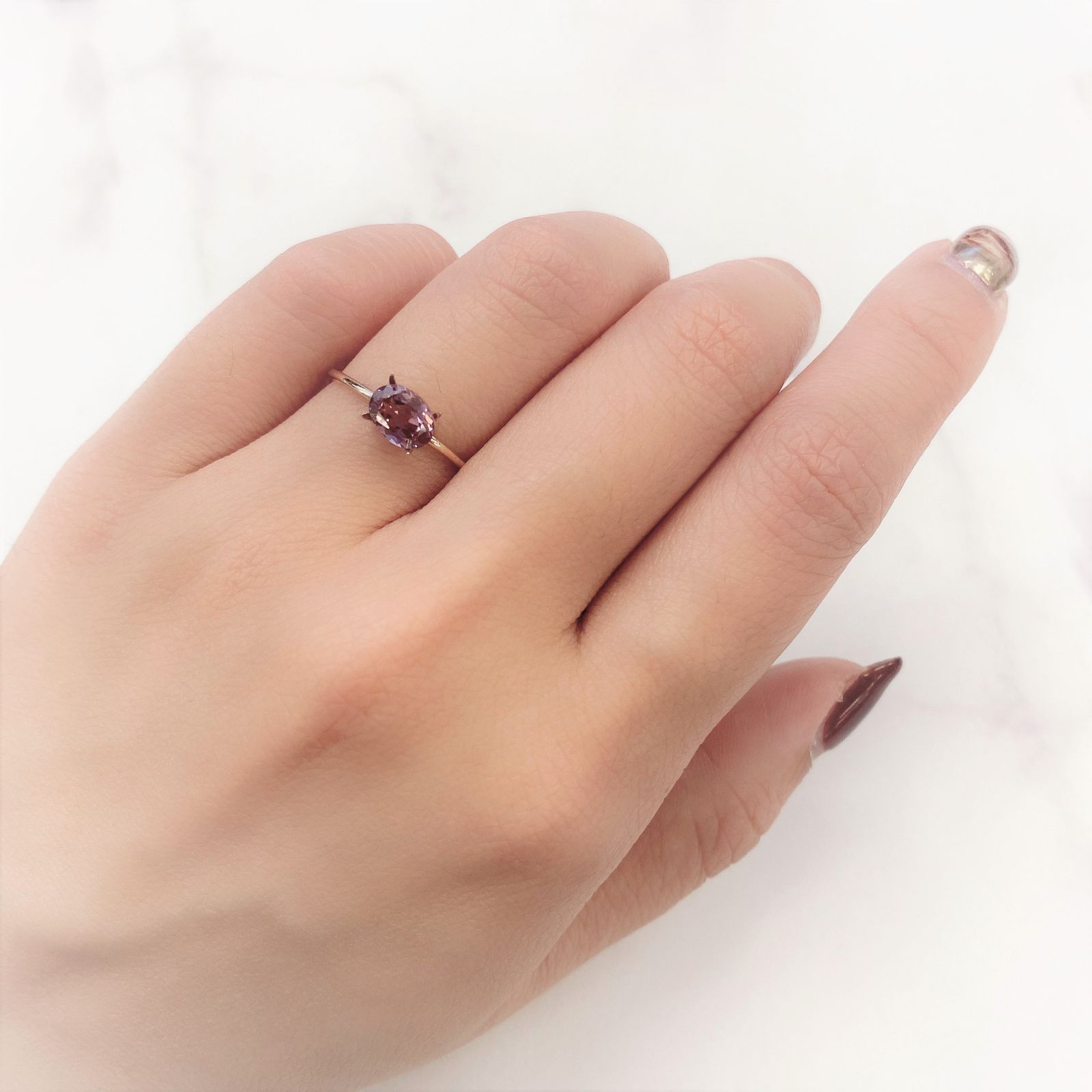カラーシフト マラヤガーネット(宝石名ガーネット)タンザニア・マヘンゲ産 1.04ct 識別済[220717107]6.8x5mm前後
