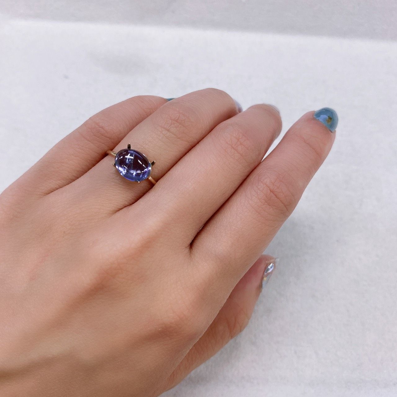 バイカラータンザナイト(宝石名バイカラー・ゾイサイト) タンザニア産 3.56ct 識別済[210812244]9.9×7.9mm前後