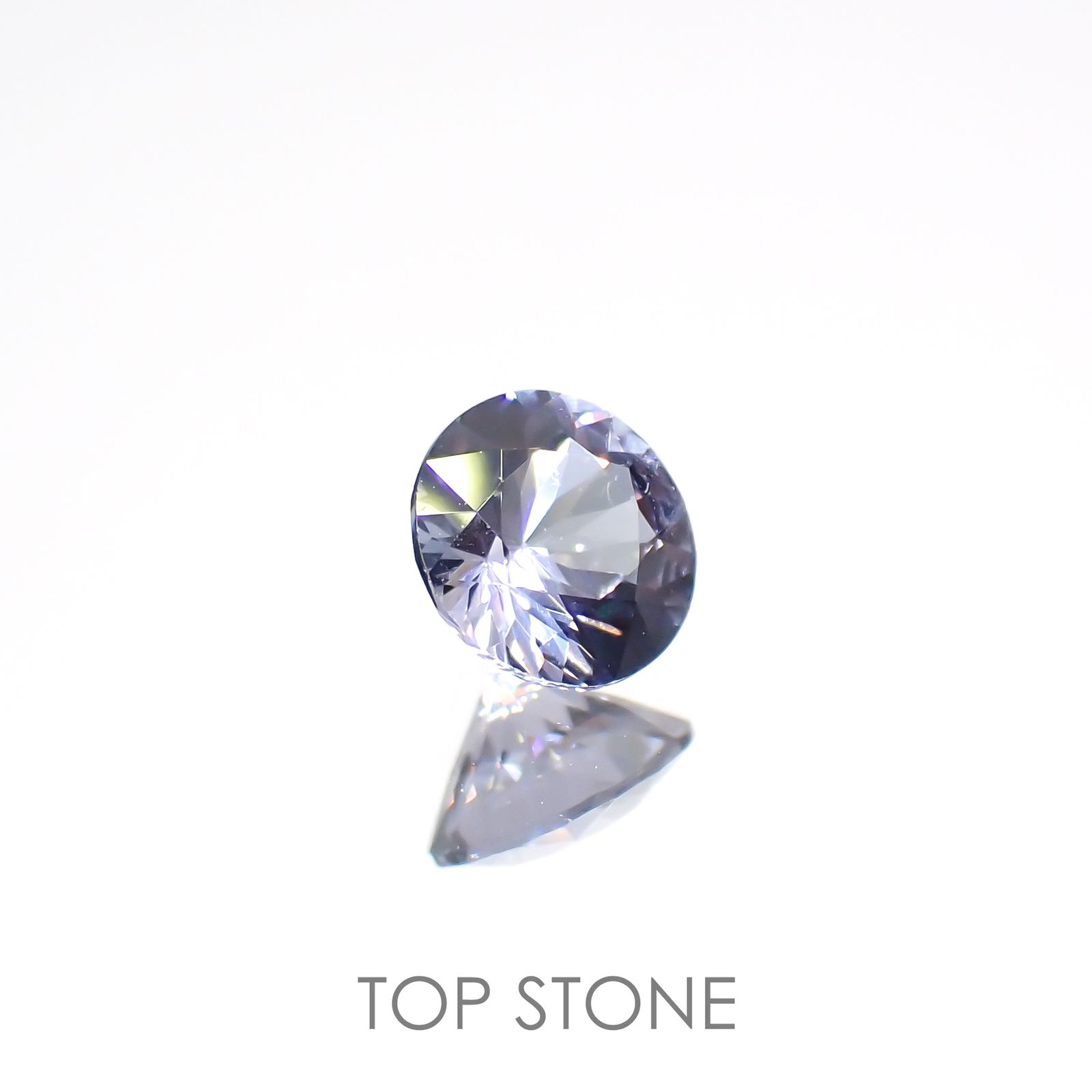 グレイッシュブルースピネル(宝石名スピネル)ビルマ/マダガスカル産 0.35ct 識別済[220516055]4.5x4.4mm前後