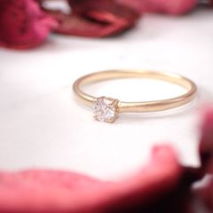 リング空枠：石留め▶シルキーダイヤモンド（お客様製作例）