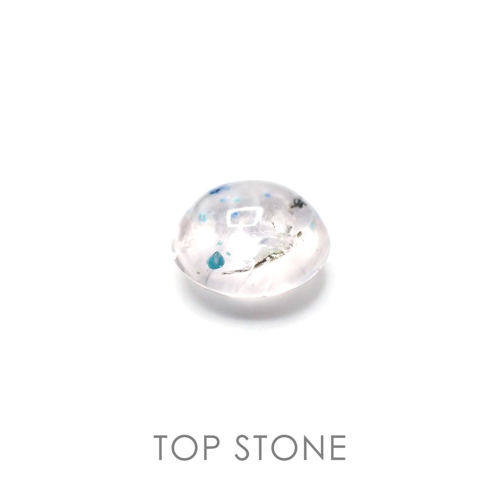 パライバクォーツ(宝石名ギラライト イン クォーツ) ブラジル産 3.58ct 識別済[20106756]10×9.9mm前後