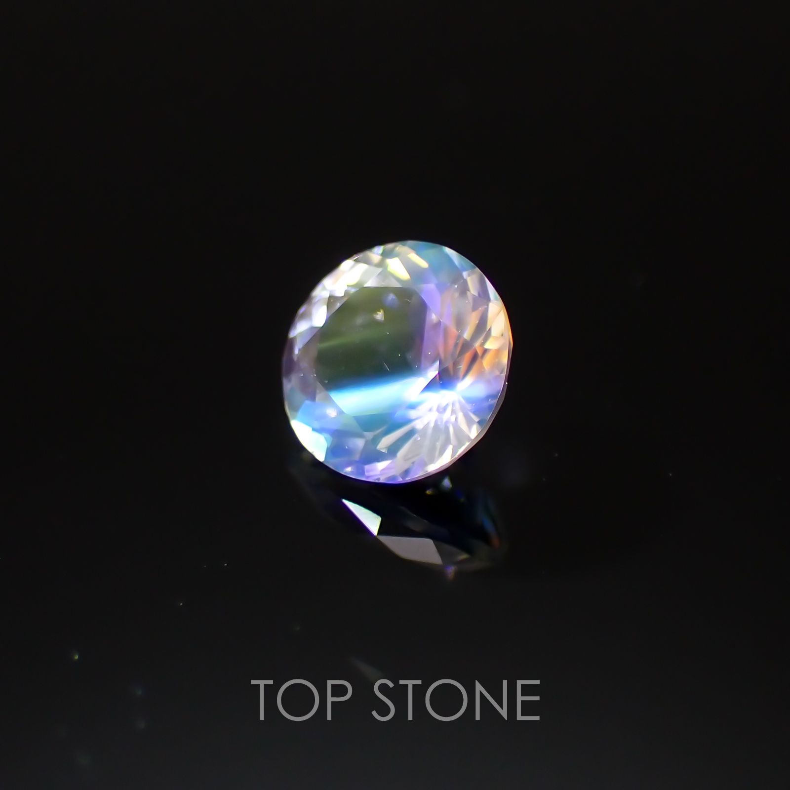 レインボームーンストーン(アンデシンラブラドライト) マダガスカル産 ルース 0.3ct[210310115]4.6×4.6mm前後