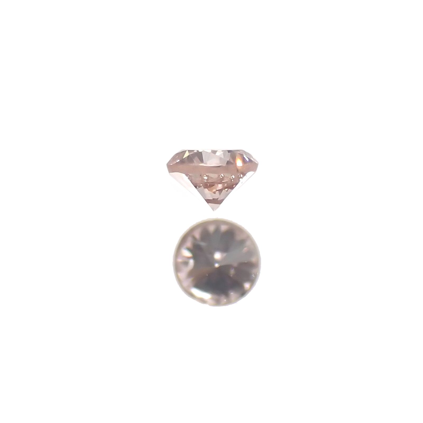 ピンクダイヤモンド(宝石名ダイヤモンド) I-1 / FANCY LIGHT ORANGY PINK 0.044ct ソ付(CGL)[210812231]2.1×2.1mm前後