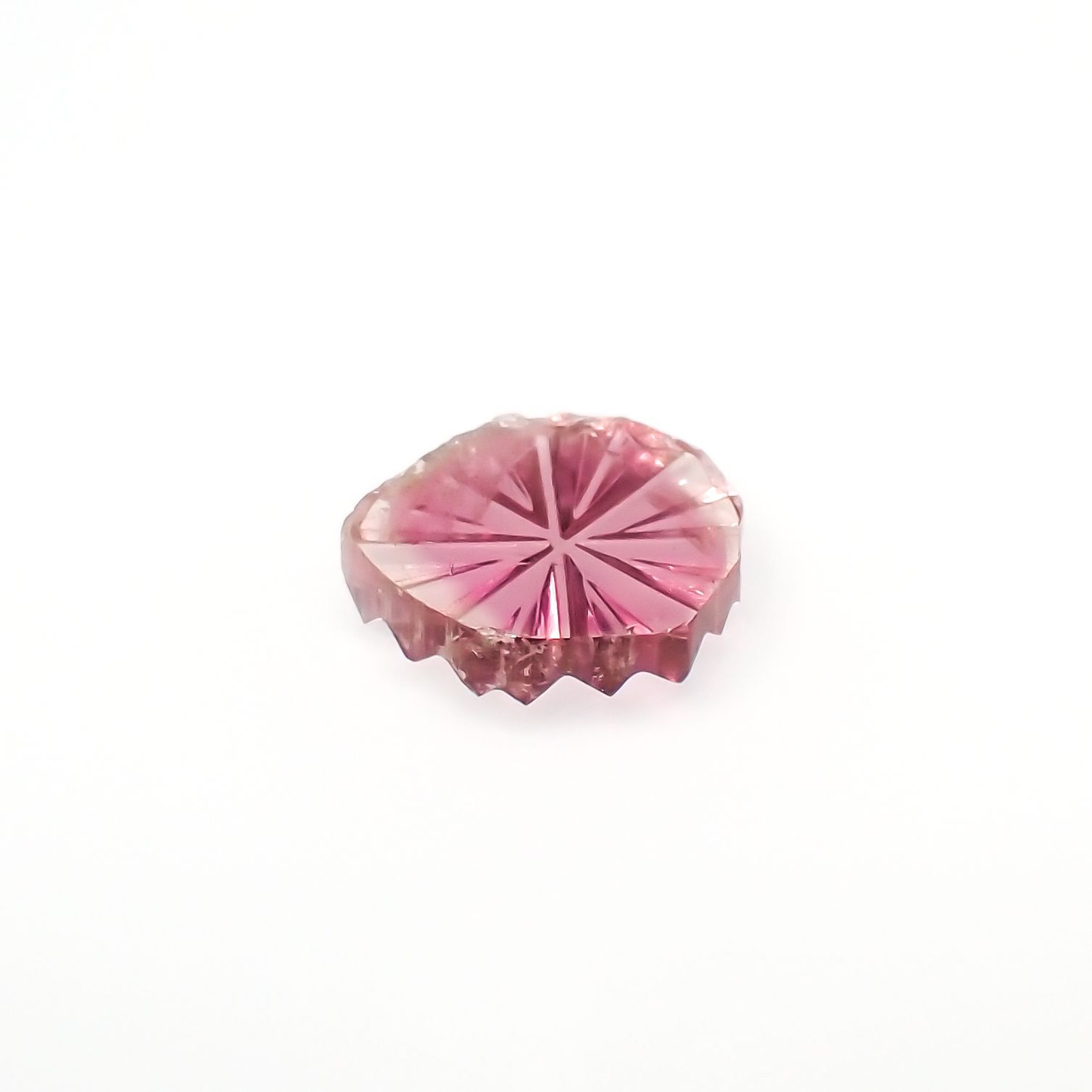 ◇甲州貴石切子Plus Three◇ピンクトルマリン カード付き(宝石名トルマリン)ブラジル産 1.25ct 識別済[230119998]9.1x8.6mm前後