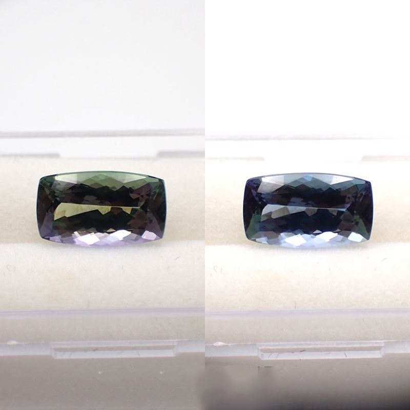 バイカラータンザナイト(宝石名ゾイサイト)タンザニア産 3.52ct 識別済[221119001]11.5x6.7mm前後