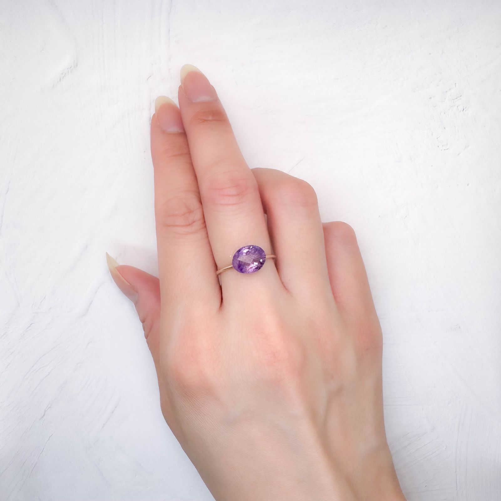 ◇チェッカーカット◇アメジストエレスチャル ブラジル産 2.27ct [250730855]9.8x7.8mm前後
