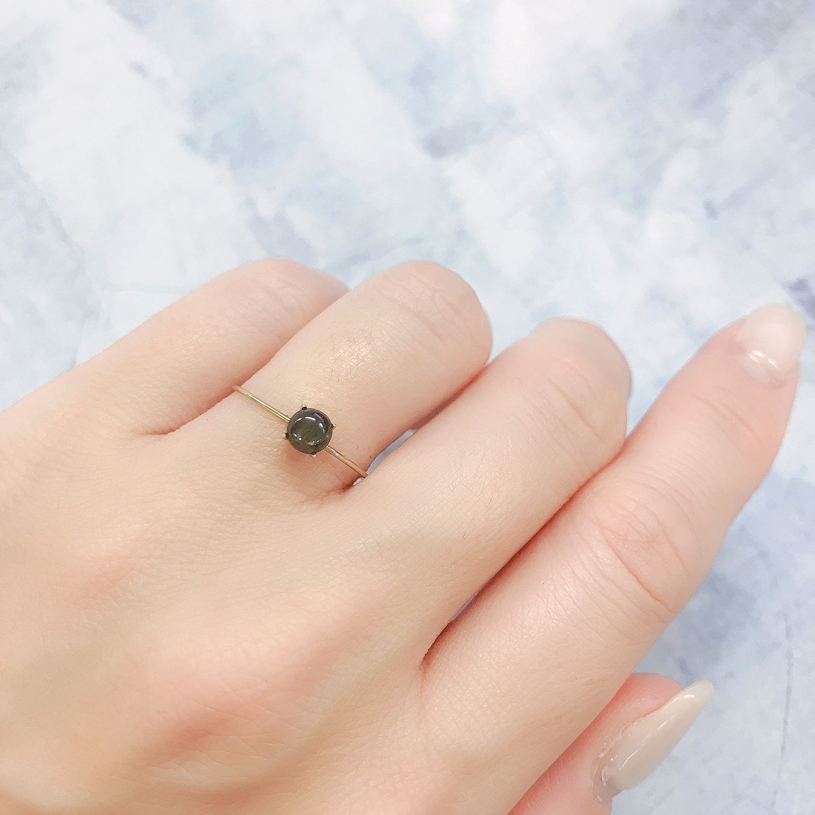ゴールドシーンサファイア(宝石名シーン・サファイア)ケニア産 0.47ct 識別済[220616220]4.5x4.4mm前後