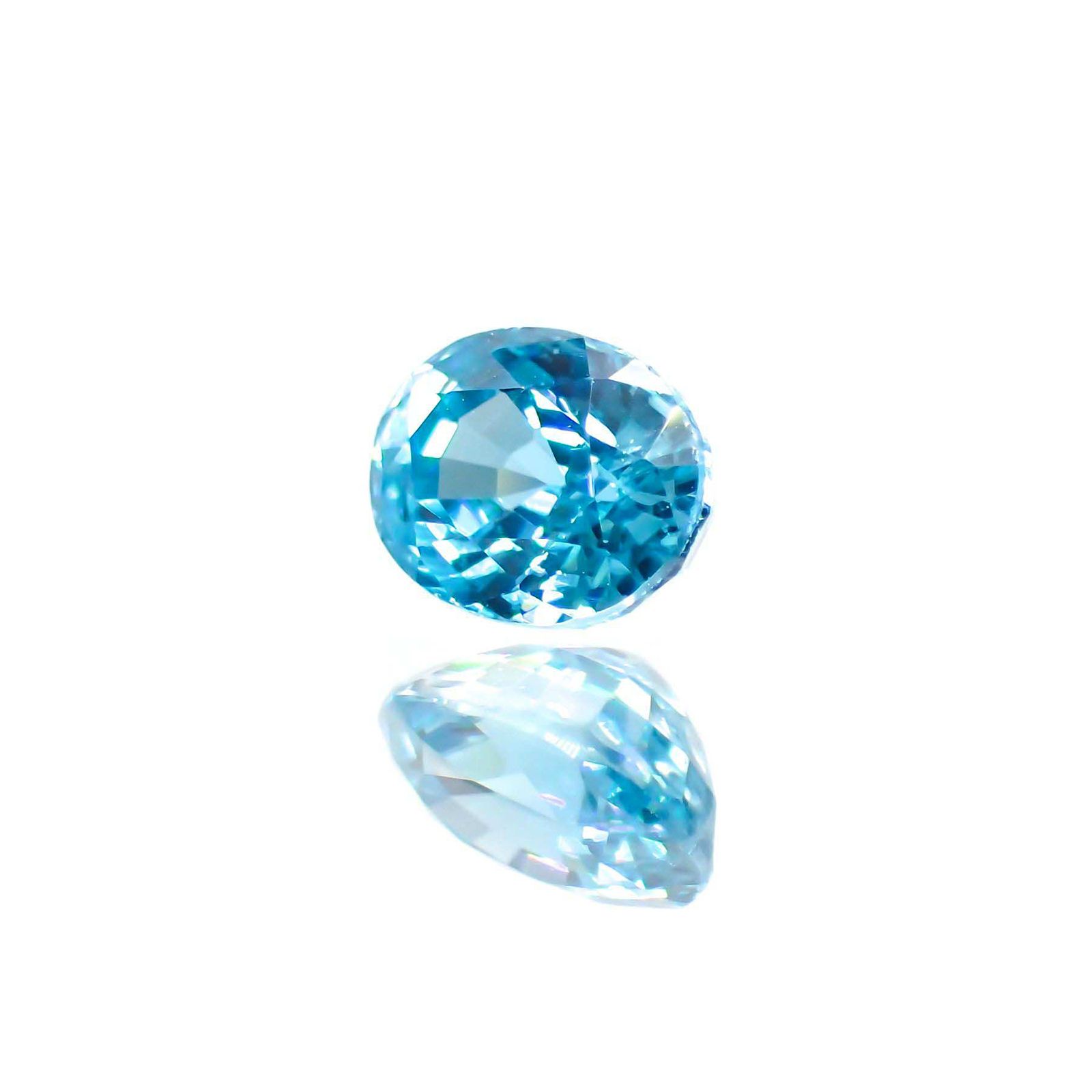 ブルージルコン(宝石名ジルコン) カンボジア産 1.51ct 識別済[251013455]7×5.1mm前後