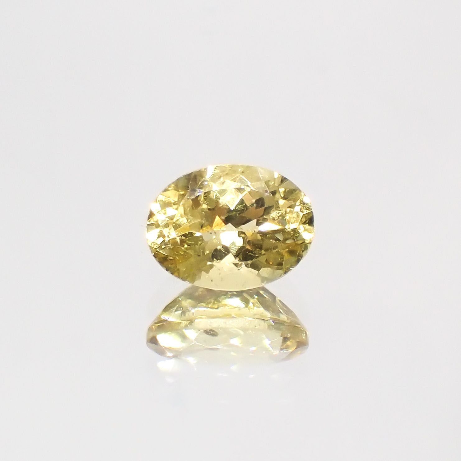 レモンイエローアパタイト(宝石名アパタイト) メキシコ産 1.39ct 識別済[210913229]8×6.1mm前後