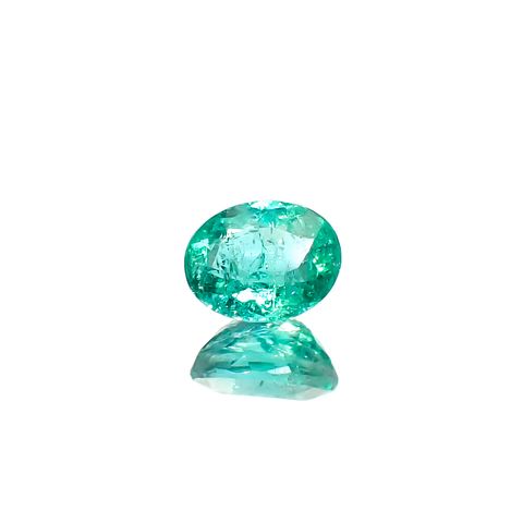 パライバトルマリン(宝石名トルマリン/別名パライバ・トルマリン)ブラジル・キントス鉱山産 0.405ct ソ付(宝貴協)[241229538]5.02x4.05mm前後