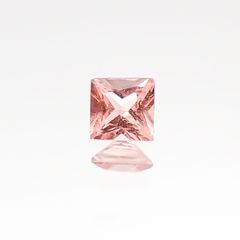 ◇プリンセスカット◇パパラチャサファイア ソーティング付き スリランカ産 ルース 0.095ct[20116959]2.61×2.56mm前後