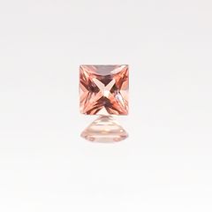 ◇プリンセスカット◇パパラチャサファイア ソーティング付き スリランカ産 ルース 0.084ct[20116962]2.41×2.36mm前後