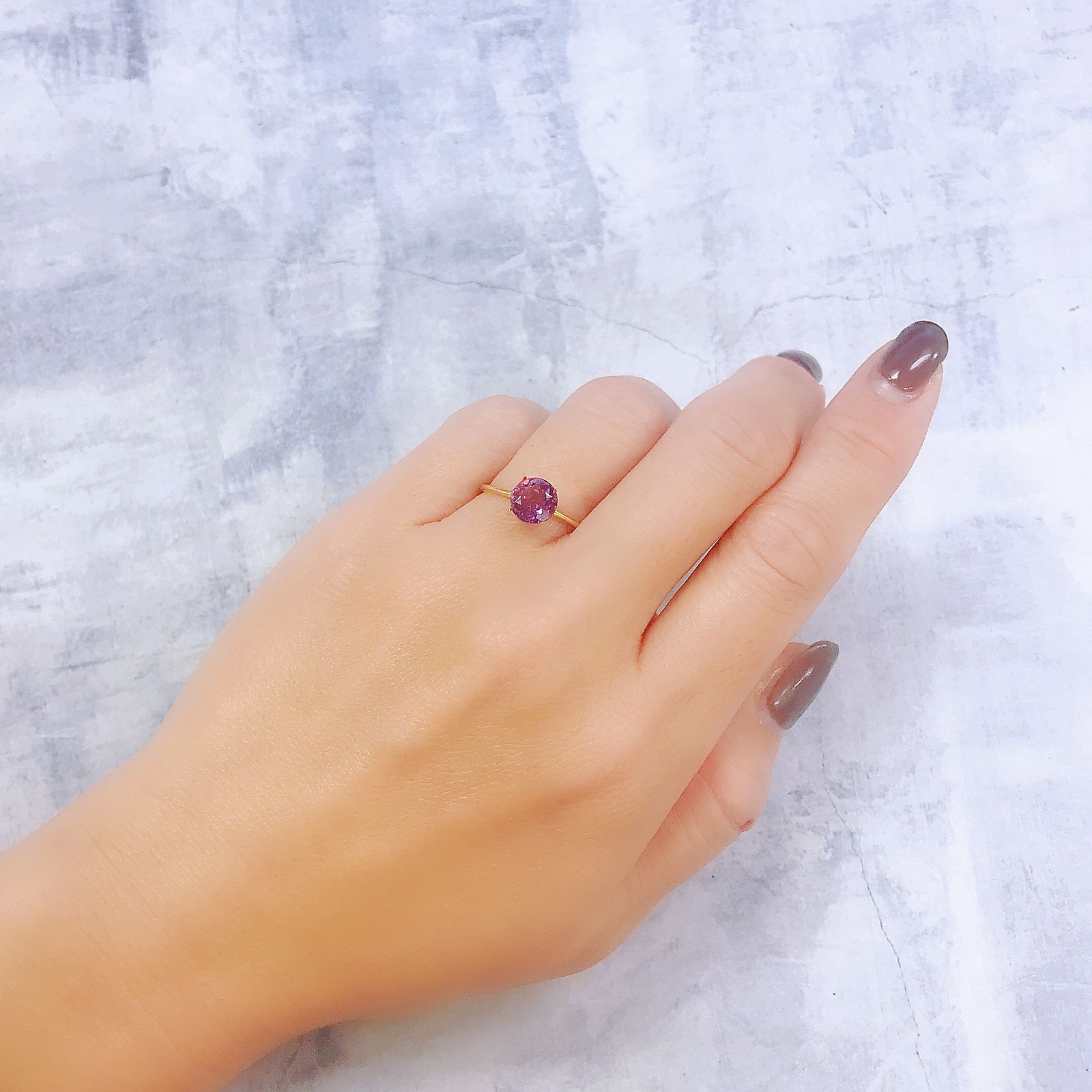 ピンクパープルフローライト 中国産 1.60ct[221018445]7.1x7.1mm前後