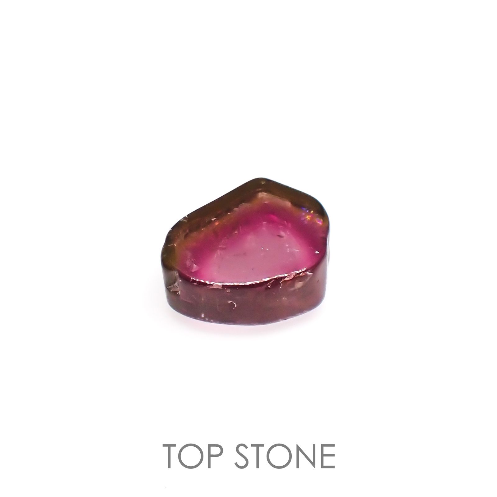 ウォーターメロントルマリン 原石スライス  ブラジル産 6.22ct[221018621]12.4x9.9mm前後