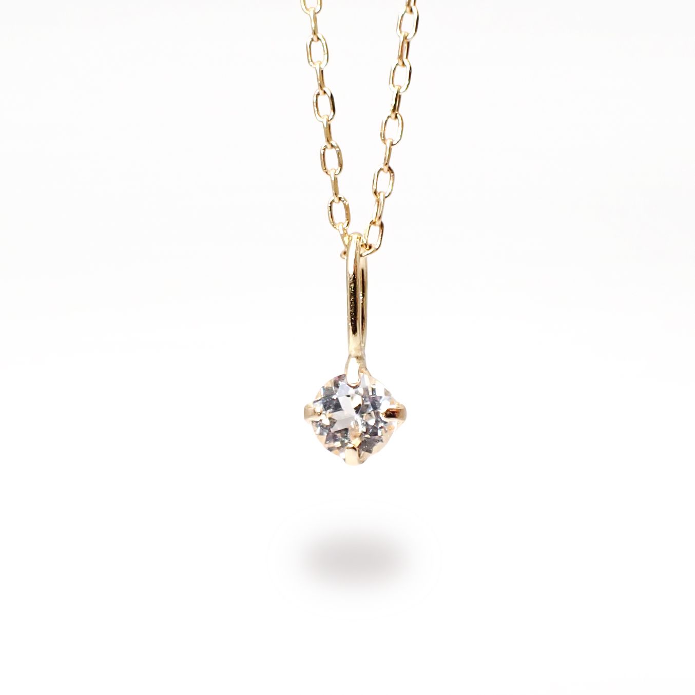◇K18 Petitデザイン限定品◇一粒石ジュエリー | ダンビュライト 3mm [チャーム/ペンダントトップ※チェーン別売り]