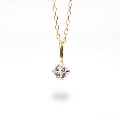 ◇K18 Petitデザイン限定品◇一粒石ジュエリー | ダンビュライト 3mm [チャーム/ペンダントトップ※チェーン別売り]