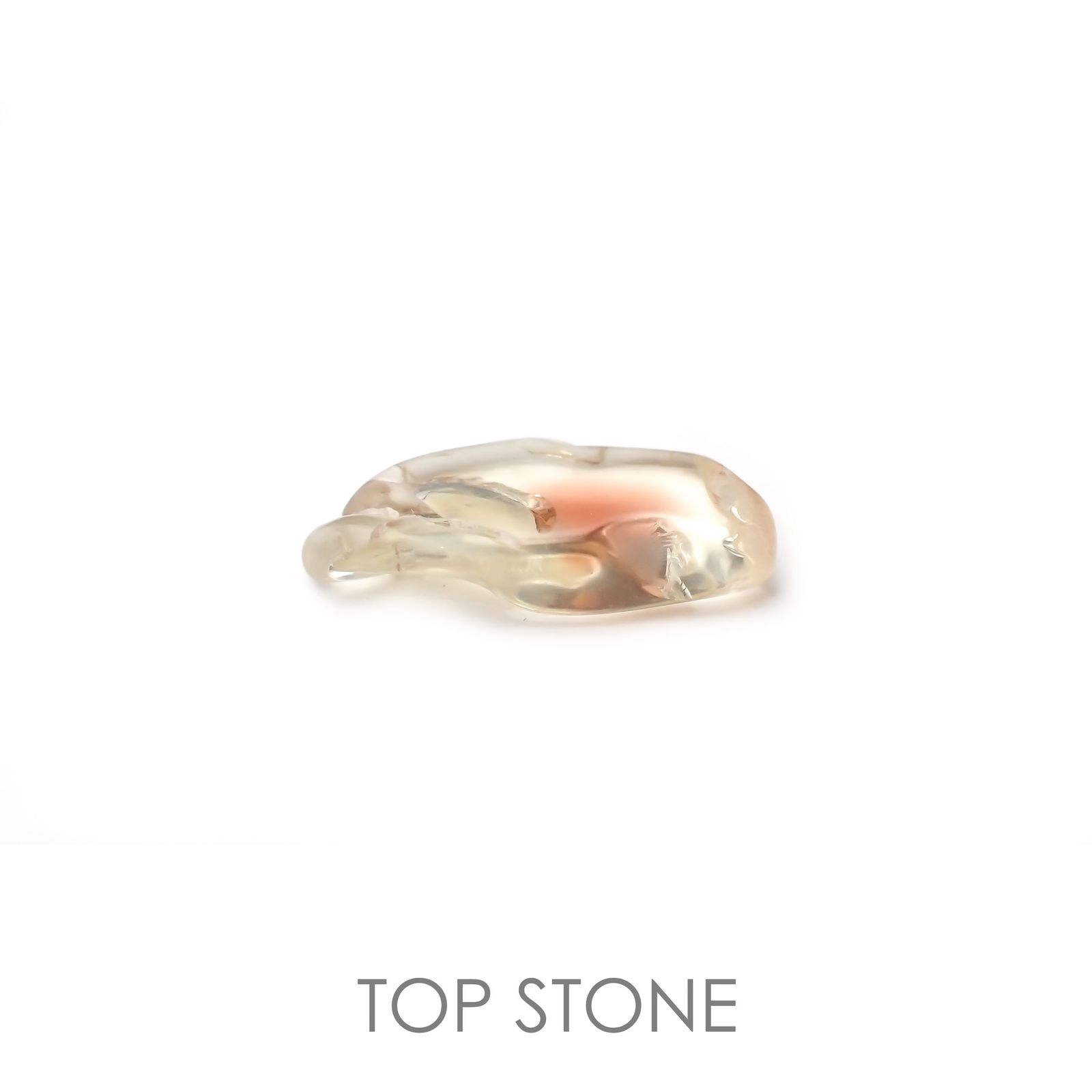オレゴンサンストーン 原石スライス磨き アメリカ・オレゴン州産 4.77ct[220918000]17.9x9.1mm前後