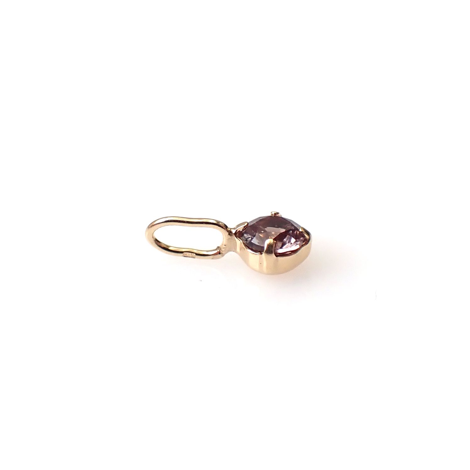 ◇K18 Petitデザイン限定品◇一粒石ジュエリー | ベキリーブルーガーネット 3.5mm [チャーム/ペンダントトップ※チェーン別売り]