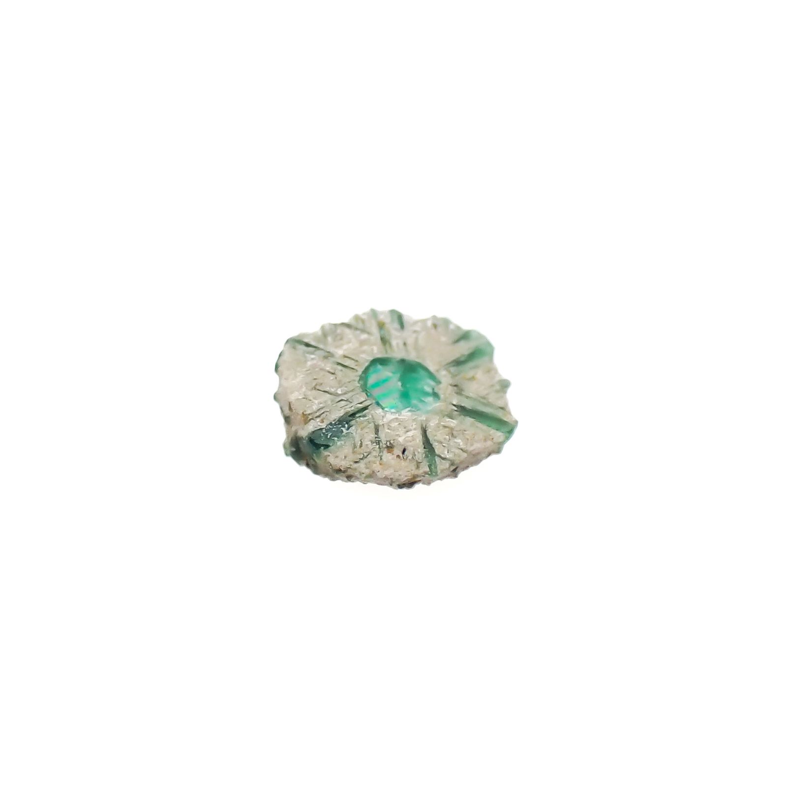 逆トラピッチェエメラルド 原石スライス コロンビア産 0.16ct[240627845]4x4mm前後