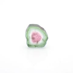 ウォーターメロントルマリン 原石スライス コンゴ民主共和国産 3.92ct[221018614]11.1x10.8mm前後