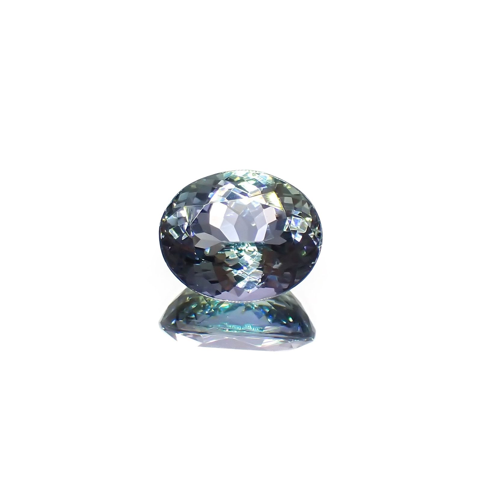 バイカラータンザナイト(宝石名ゾイサイト)タンザニア産 識別済 3.18ct / 10x8.1mm前後 [221119003]