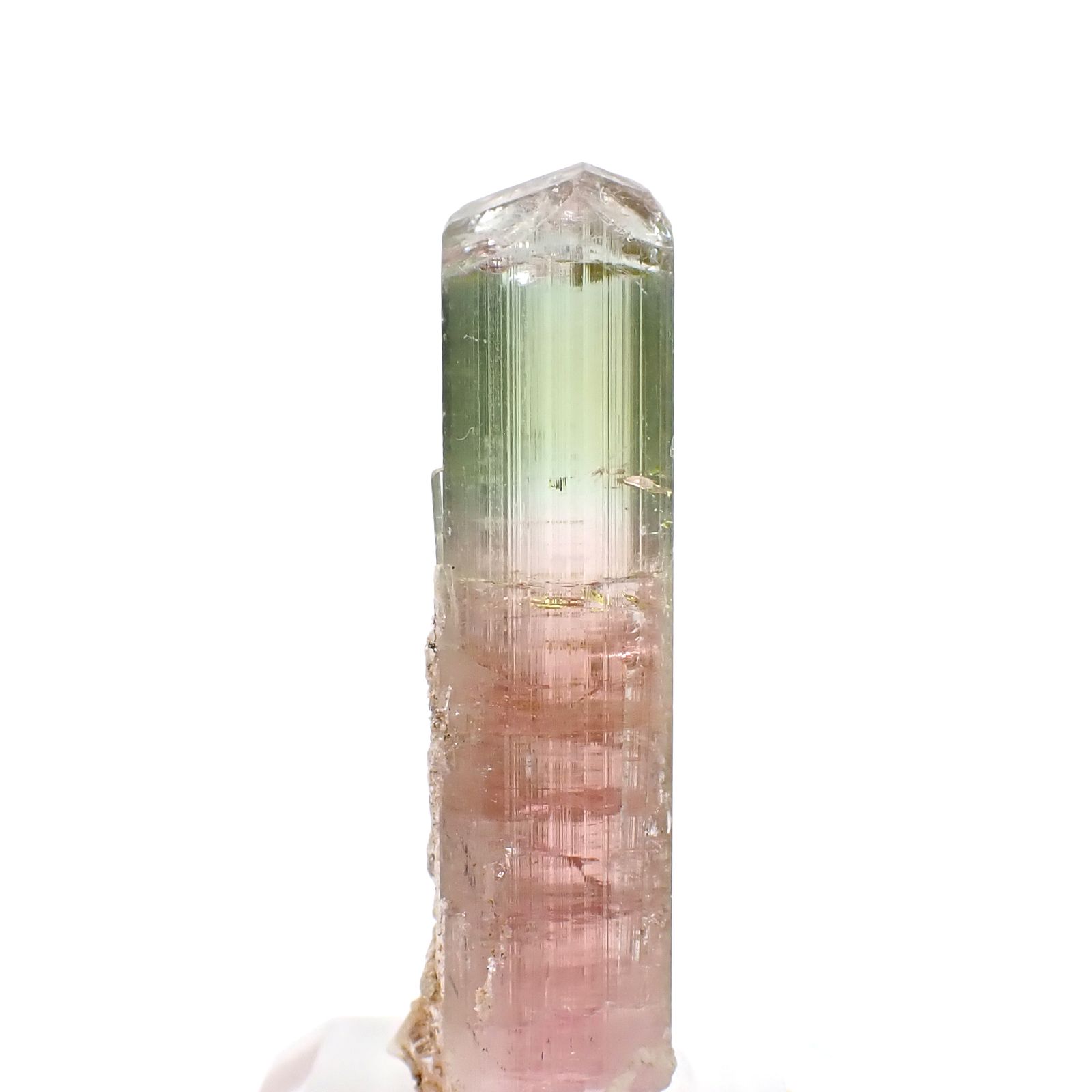 トルマリン柱状結晶原石 アフガニスタン・パプロク鉱山産 アクリル台座付き 26.8ct(5.36g) / 8x8.1x34.7mm前後 [260632363]