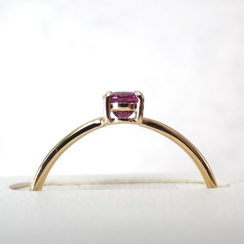 リング空枠：石留め▶グレープガーネット（お客様製作例）