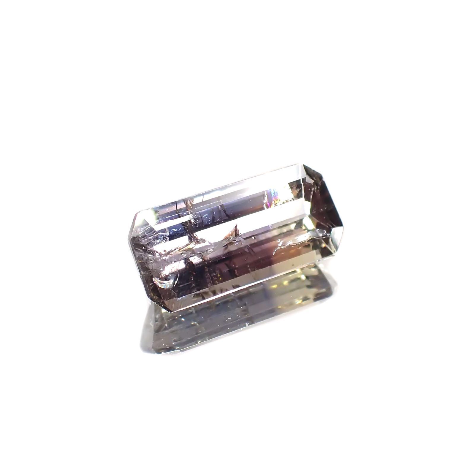 バイカラータンザナイト(宝石名バイカラー・ゾイサイト) タンザニア産 3.272ct ソ付(彩珠)[210410784]13.2×6.2mm前後