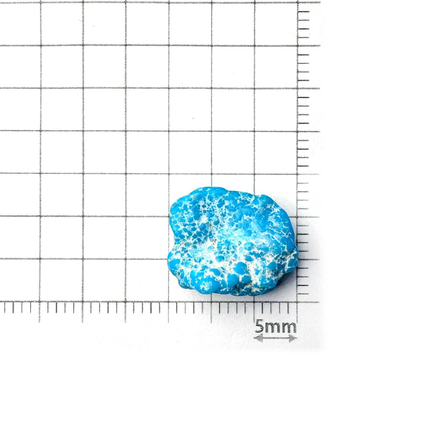 ターコイズ 原石 アメリカ・アリゾナ州キングマン産 5.82ct[240226368]14.4x11.4mm前後