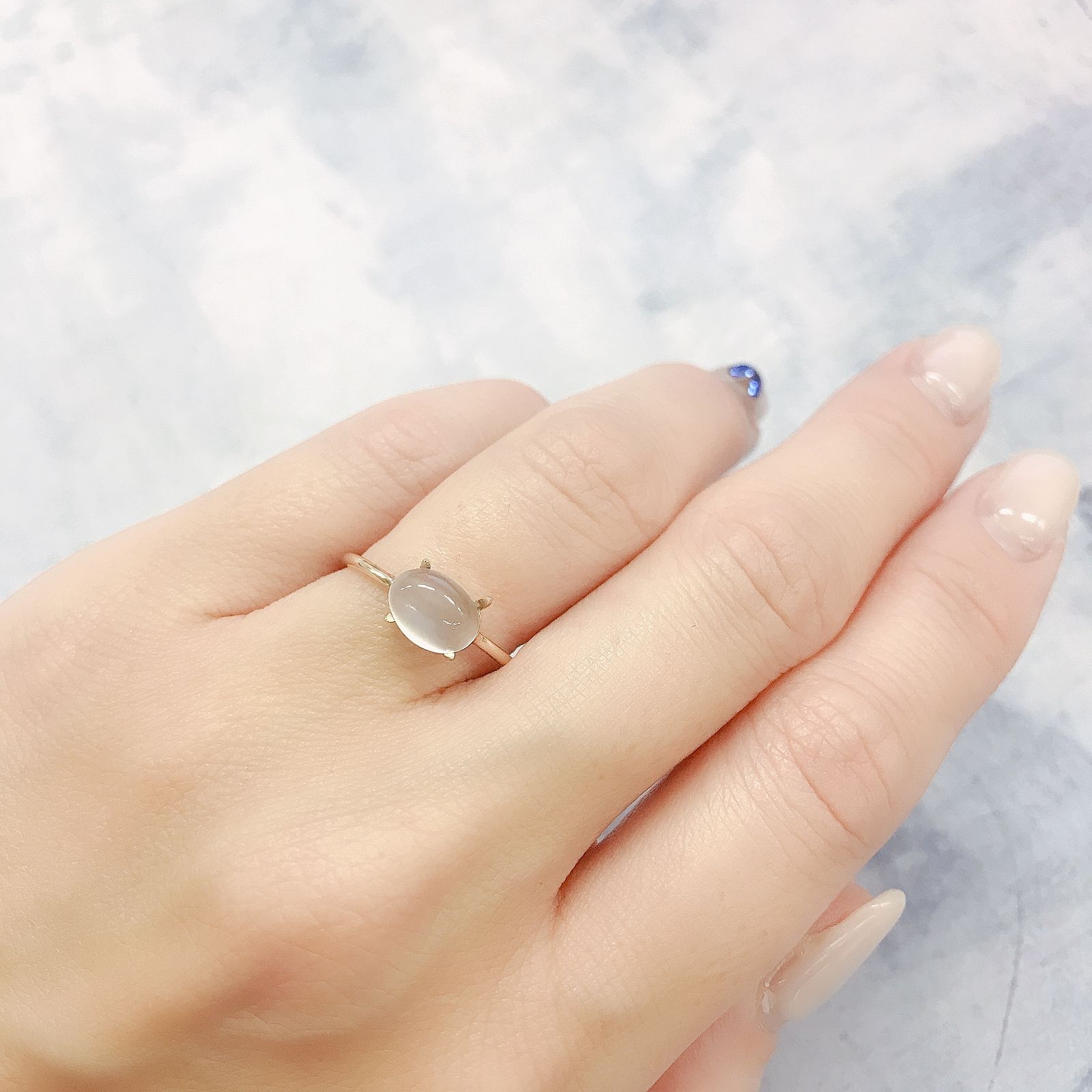 ムーンストーンキャッツアイ(宝石名ムーンストーン・キャッツアイ) インド産 1.43ct 識別済[210812737]8×6mm前後