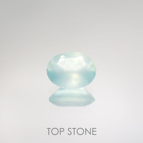 アクアプレーズ(宝石名ブルー グリーン・カルセドニー) 南アフリカ産 1.14ct 識別済[210912341]8.1×6mm前後