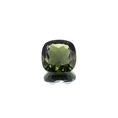 <ランダムセレクト1個販売> モルダバイト(宝石名モルダバイト) クッションカット 発見地：旧チェコスロバキア 5.20ct前後 識別済[20073995]12×12mm前後