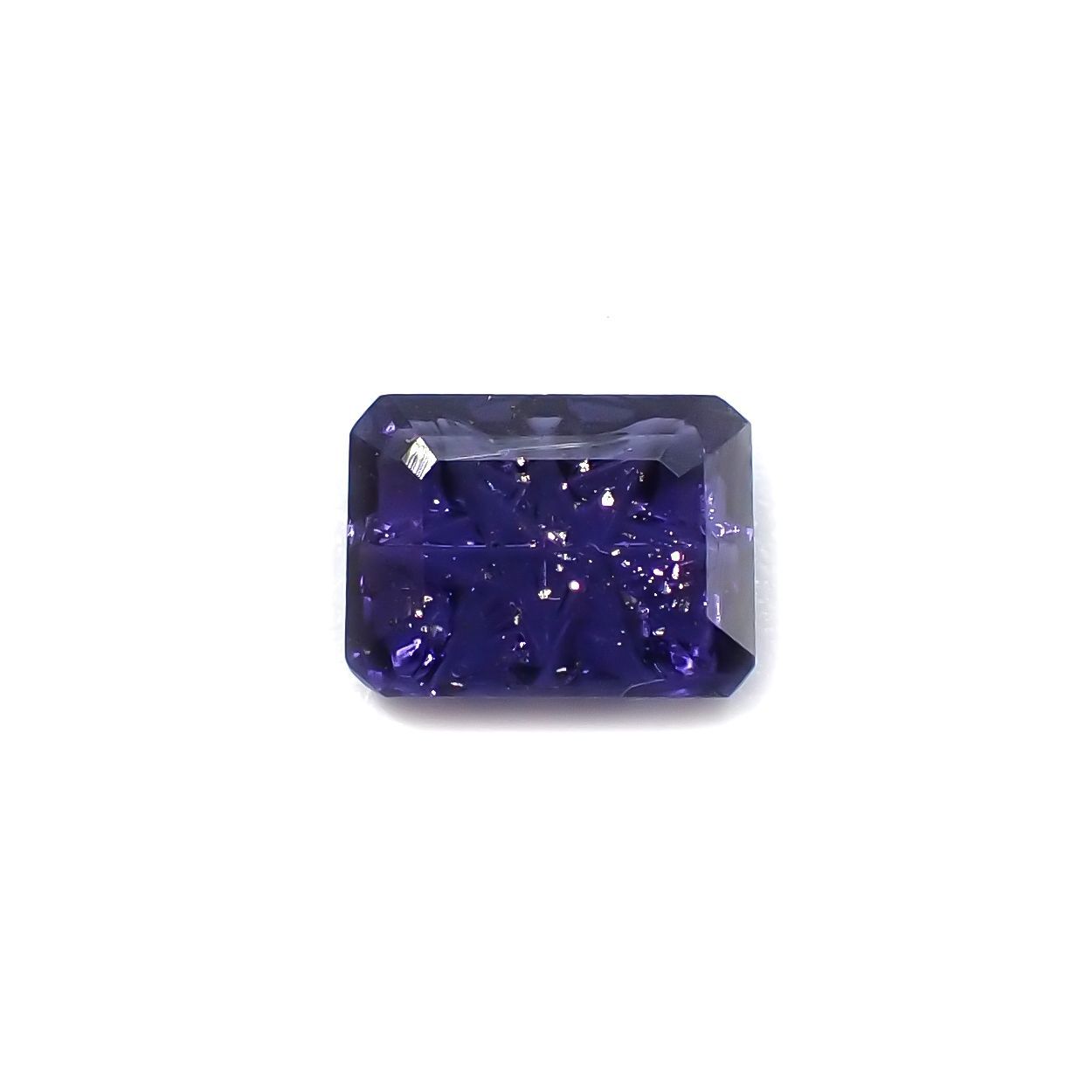 ◇甲州貴石切子Plus Three◇アイオライトサンストーン カード付き インド/ブラジル産 1.38ct[220114606]8.1x6.2mm前後
