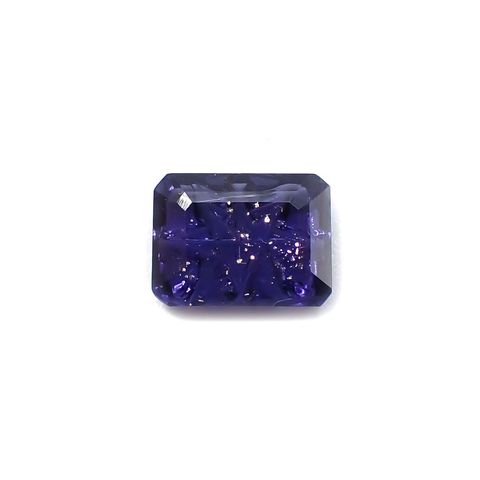 ◇甲州貴石切子Plus Three◇アイオライトサンストーン カード付き インド/ブラジル産 1.38ct[220114606]8.1x6.2mm前後