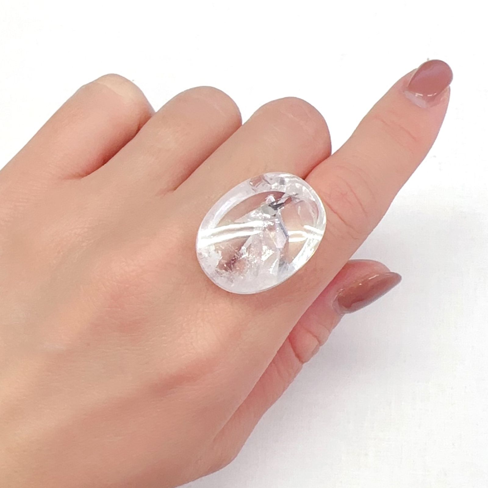 マニフェストインクォーツ ブラジル産 41.60ct[240125662]26.4x20mm前後