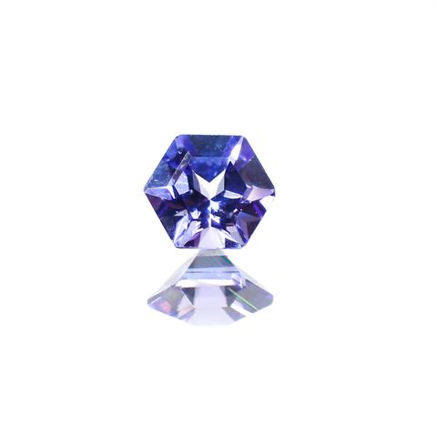 ◇ヘキサゴンカット◇タンザナイト(宝石名タンザナイト)タンザニア産 0.49ct 識別済[220113851]4.8x4.7mm前後