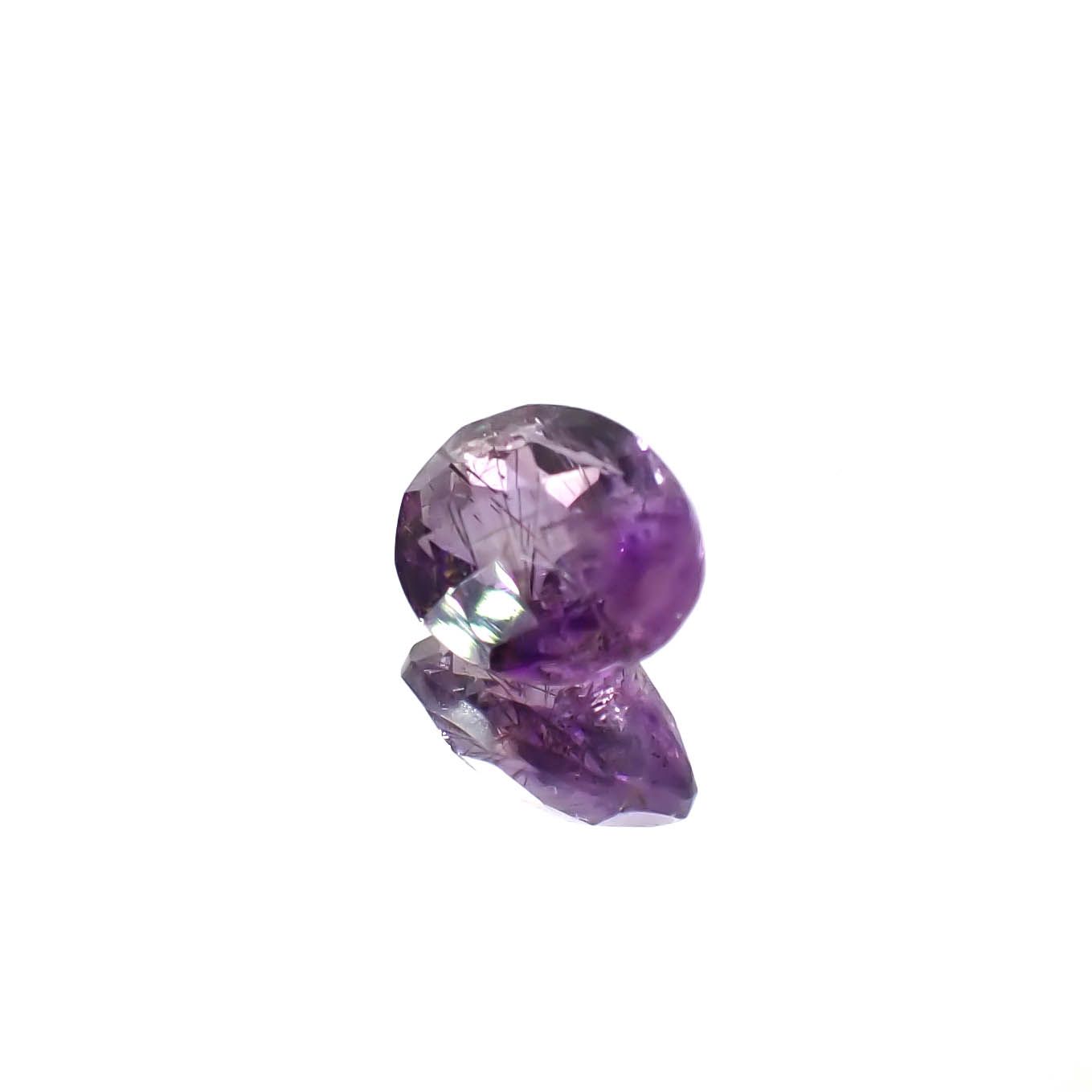◇チェッカーカット◇アメジストエレスチャル ブラジル産 2.27ct [250730855]9.8x7.8mm前後