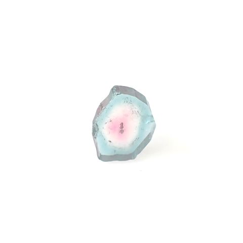 ウォーターメロントルマリン 原石スライス アフガニスタン産 2.33ct [250430212]8.8x7.1mm前後