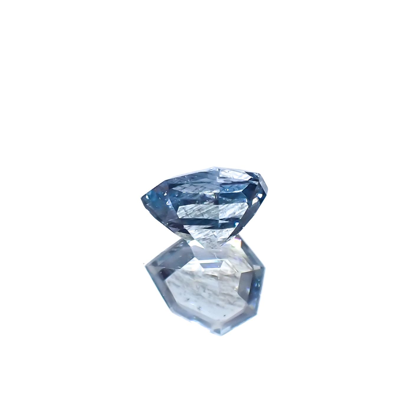 ◇カスタムカット◇アベンチュリンアクアマリン ブラジル・ミナスジェライス州産 0.42ct[240226002]5.5x4.7mm前後