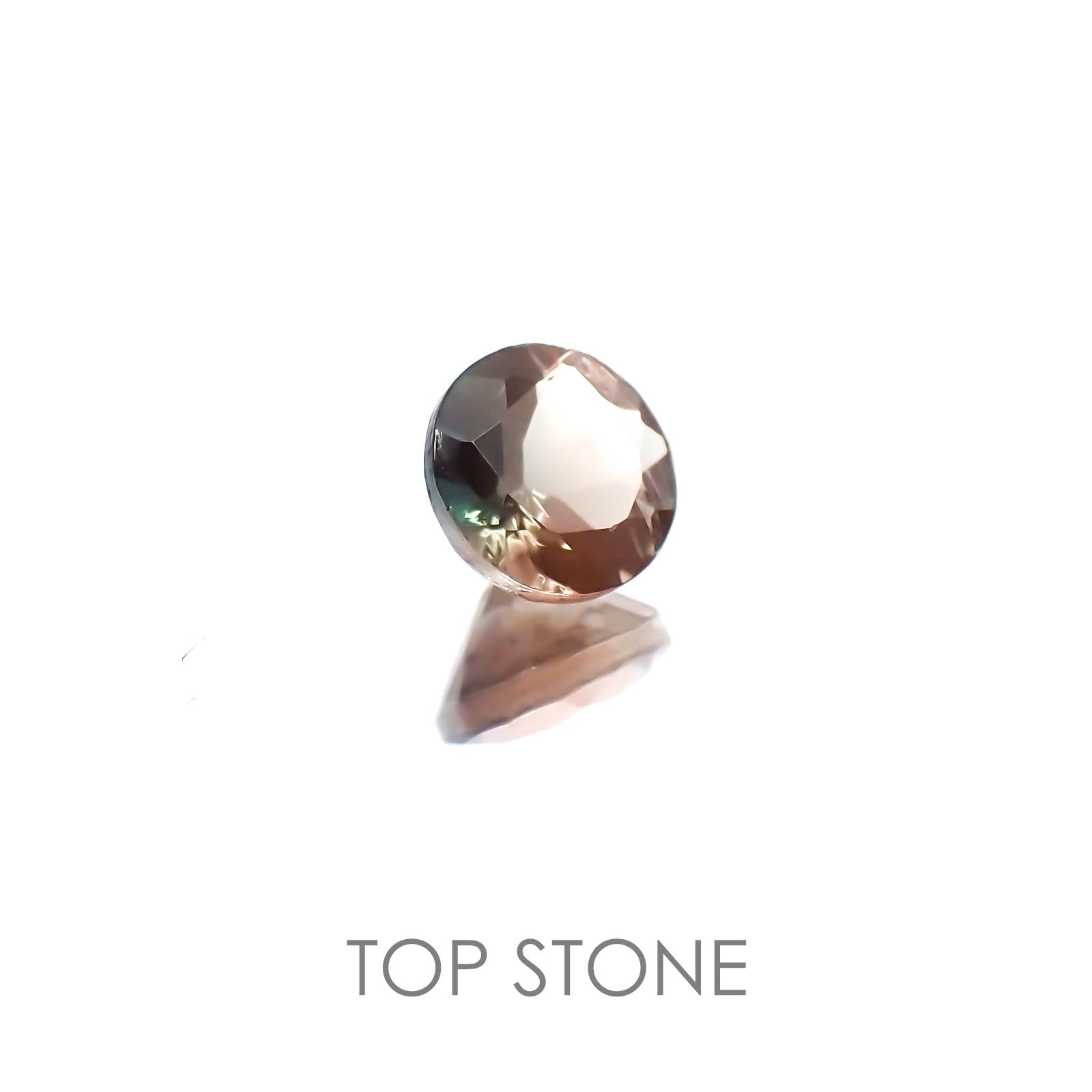 バイカラーオレゴンサンストーン アメリカ産 ルース 0.47ct[20118404]5.1×5.1mm前後