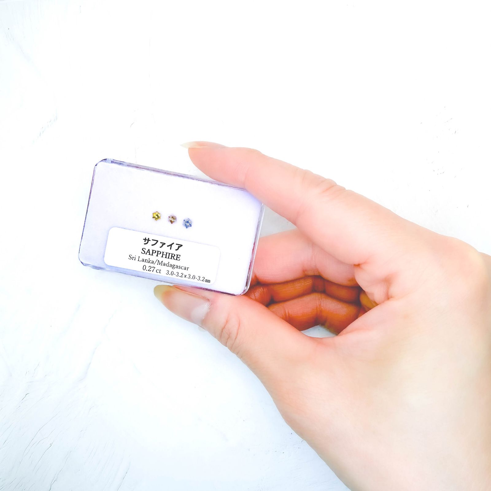 ◇カスタムカット◇サファイア カラーグラデーション3個セット スリランカ/マダガスカル産 0.27ct(3pcs合計) / 3.0-3.2x3.0-3.2mm前後 [260632327]